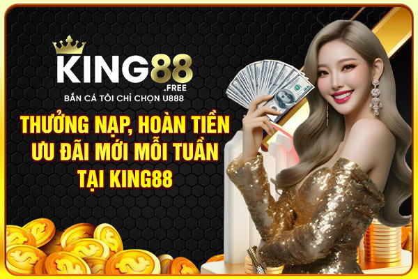 Thưởng nạp, hoàn tiền, ưu đãi mới mỗi tuần tại KING88